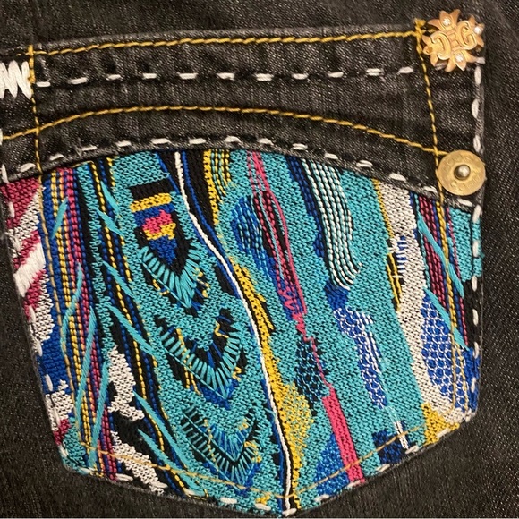 COOGI 101-041747 7/8 25 WASHED BLACK STRAIGHT LEG W/TOP STITCHING&CONTRAST CUFF - Picture 6 of 16